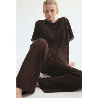 H&m Rib-knit Pants In Brown