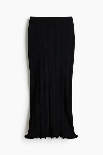 H&m Rib-knit Skirt In Black