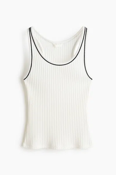 H&m Rib-knit Tank Top In White