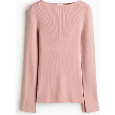 H&m Rib-knit Top In Pink