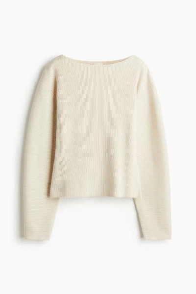 H&m Rib-knit Top In Neutral
