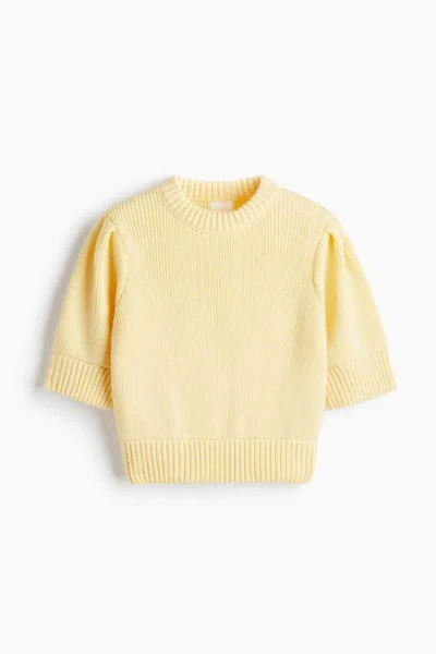 H&m Rib-knit Top In Yellow