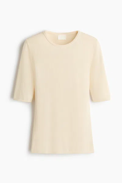 H&m Rib-knit T-shirt In White