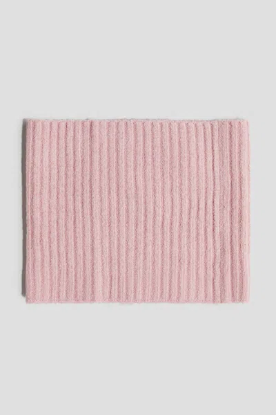 H&m Rib-knit Tube Scarf In Pink