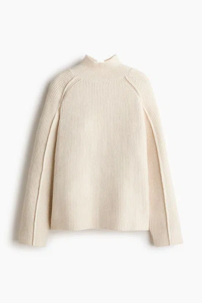 H&m Rib-knit Turtleneck Jumper In Nude