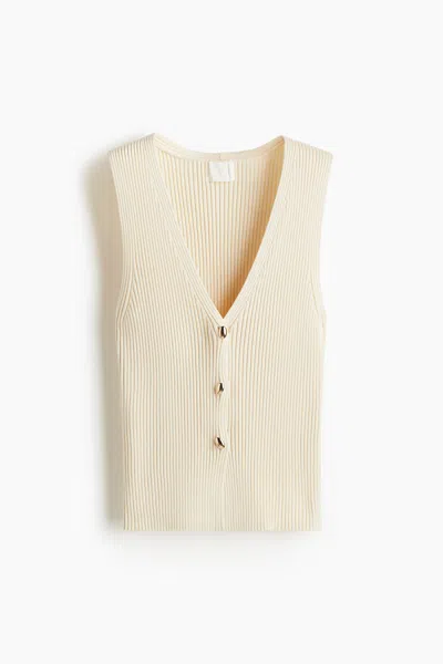 H&m Rib-knit Vest In Gold