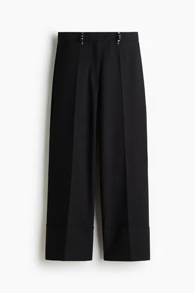 H&m Rivet-detail Tailored Trousers In Black