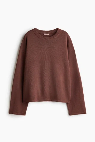H&m Roll-edge Jumper In Brown