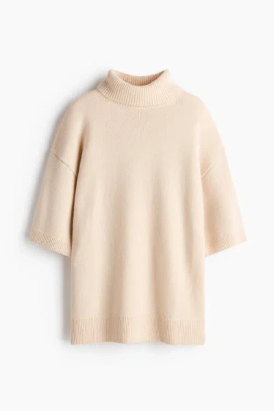 H&m Roll-neck Wool Jumper In Neutral
