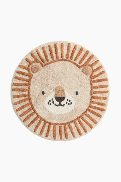 H&m Round Cotton Rug In Brown