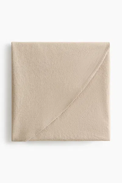 H&m Round Linen-blend Tablecloth In Brown