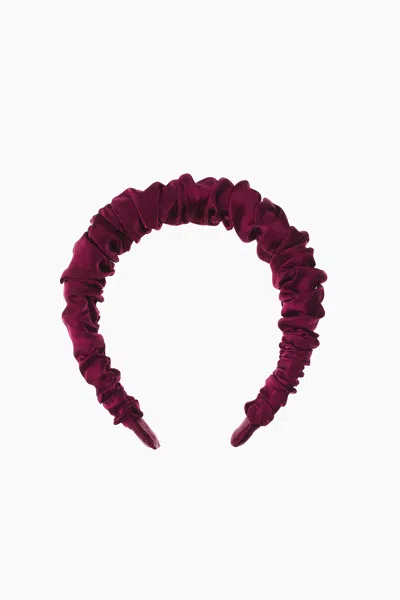 H&m Ruffled Beauty Headband In Dark Cerise