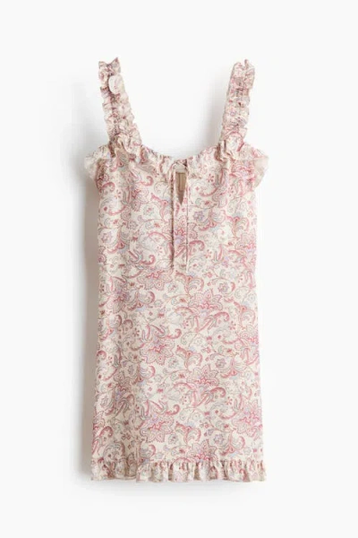 H&m Ruffled Crêpe Dress In Multi