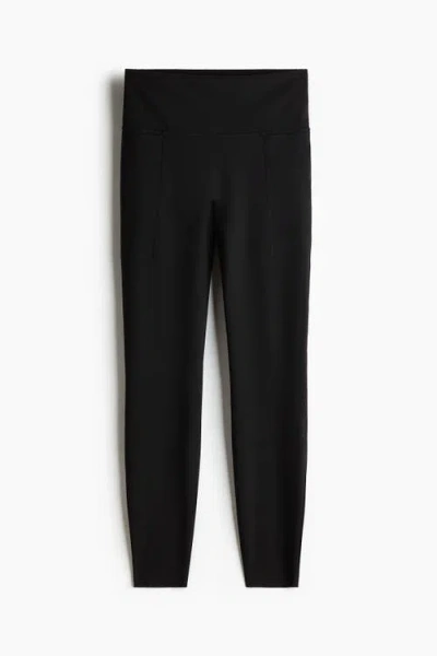 H&m Running Leggings With Shapemove In Black