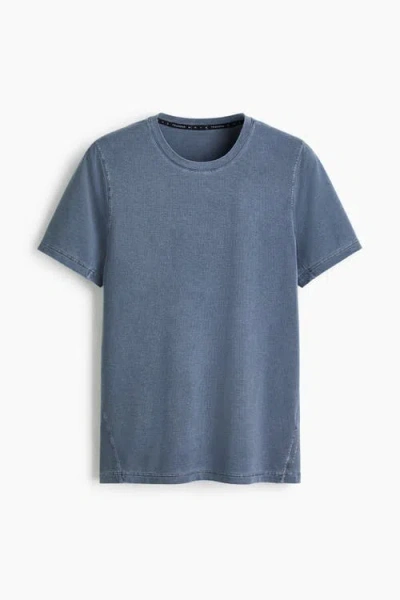 H&m Running T-shirt With Drymove In Blue