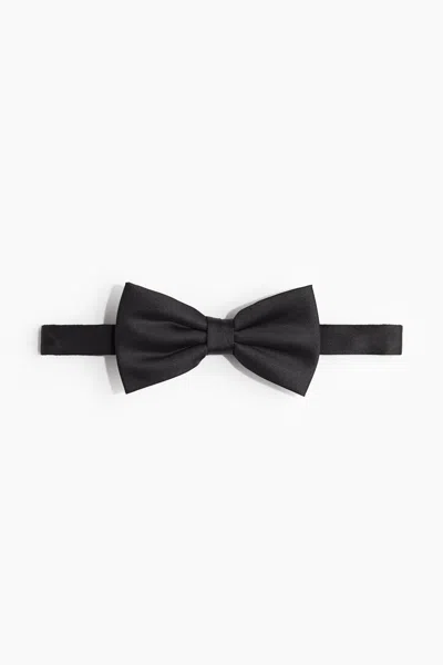 H&m Satin Bow Tie In Black