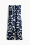 H&m Satin Drawstring Trousers In Multi