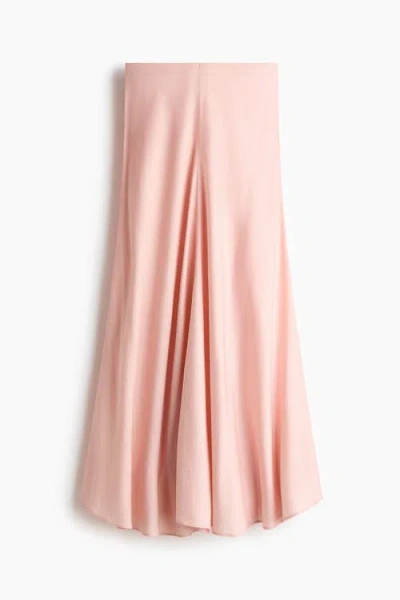 H&m Satin Maxi Skirt In Pink