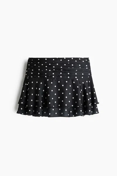 H&m Satin Mini Skirt In Black