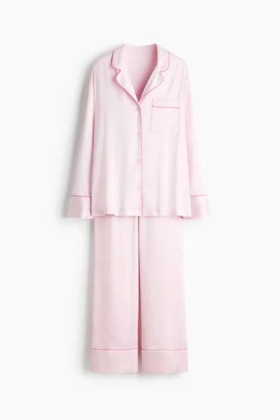 H&m Satin Pyjamas In Pink