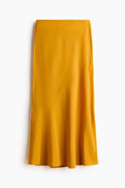 H&m Satin Slip Skirt In Orange