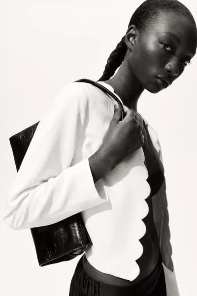 H&m Scalloped-edge Jacket In White