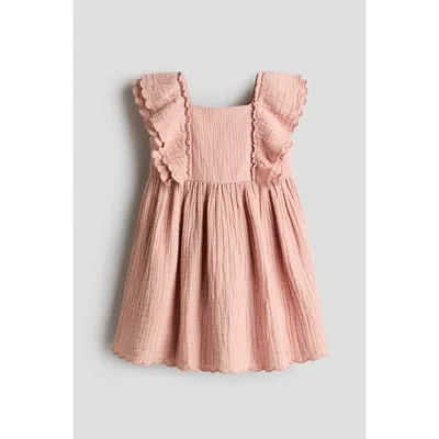 H&m Kids'  Scalloped-trim Dress In Pink