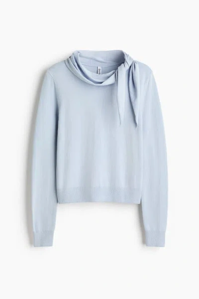 H&m Scarf-collar Jumper In Blue