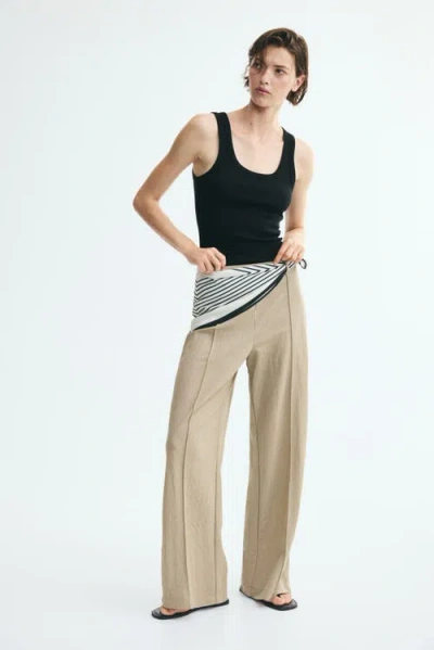 H&m Scarf-detail Pants In Neutral