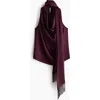 H&m Scarf-detail Satin Top In Burgundy