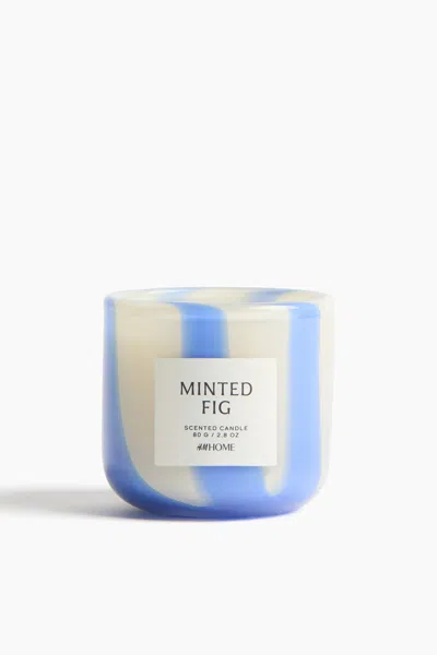 H&m Scented Candle In Glass Holder In Blue