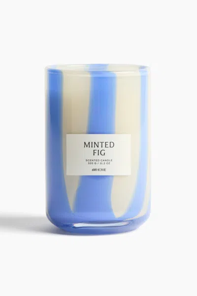 H&m Scented Candle In Glass Holder In Blue