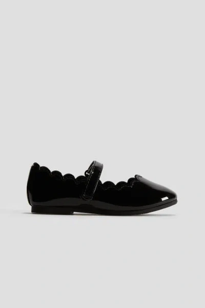 H&m Kids'  School Patent Ballet Pumps In Black