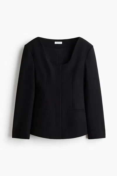 H&m Scoop-neck Jersey Jacket In Multi
