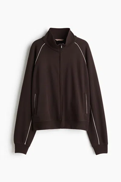 H&m Scuba Track Jacket In Brown