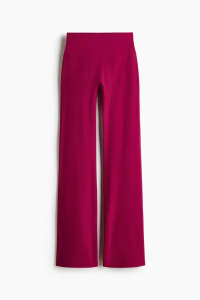 H&m Sculptmove Flared Sports Leggings In Dark Pink