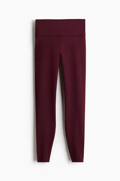 H&m Sculptmove High-waist Leggings In Burgundy