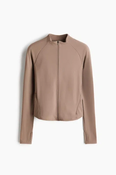 H&m Sculptmove Sports Jacket In Brown