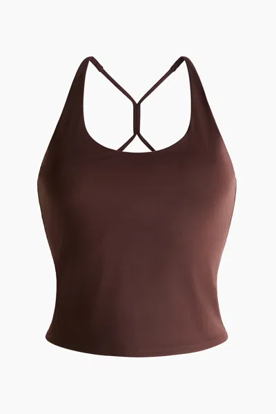 H&m Sculptmove Sports Tank Top In Brown