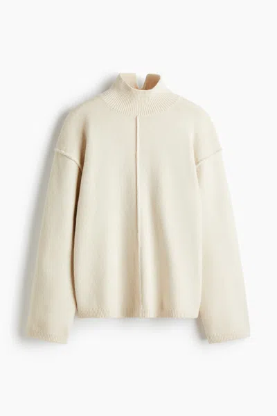 H&m Seam-detail Mock Turtleneck Sweater In Orange