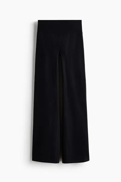 H&m Seamless Flared Sports Leggings With Drymove In Black