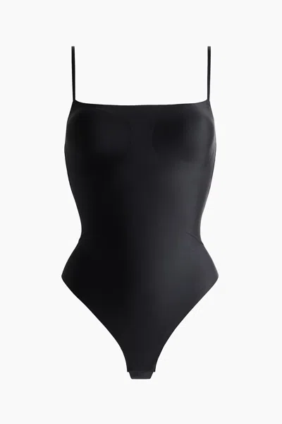 H&m Seamless Light Shape Bodysuit In Black