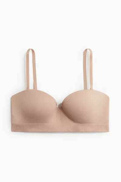 H&m Seamless Padded Balconette Bra In Neutral