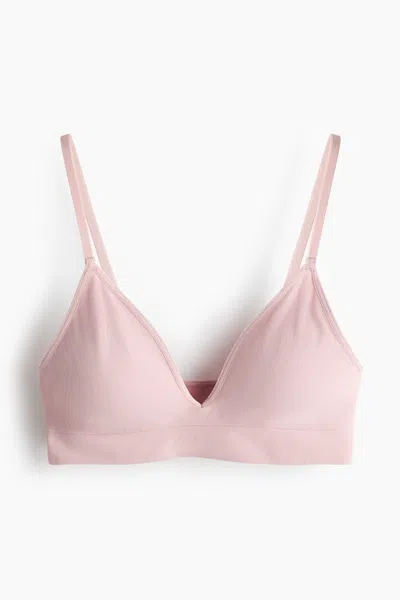 H&m Seamless Padded Soft-cup Bra In Blue
