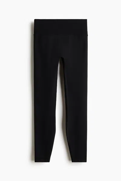 H&m Seamless Sports Leggings With Drymove In Black