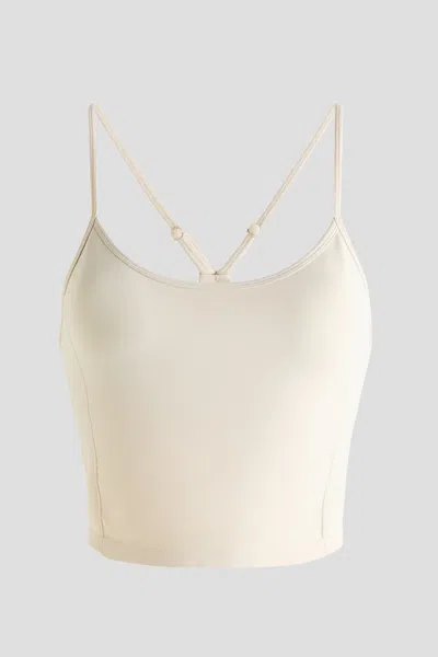 H&m Seamless Sports Top With Drymove In Neutral