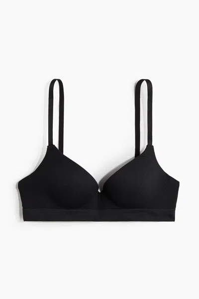 H&m Seamless Super Push-up Bra In Black
