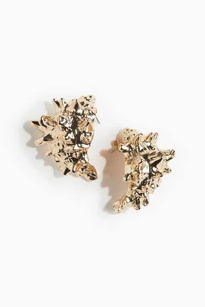 H&m Seashell-shaped Earrings In Gold-colored