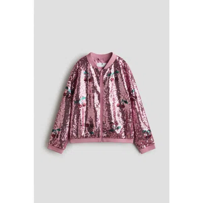 H&m Kids'  Sequined Bomber Jacket In Transparent