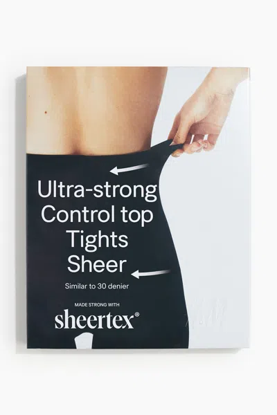 H&m Sheertex Ultra-strong Control-top Tights In Black